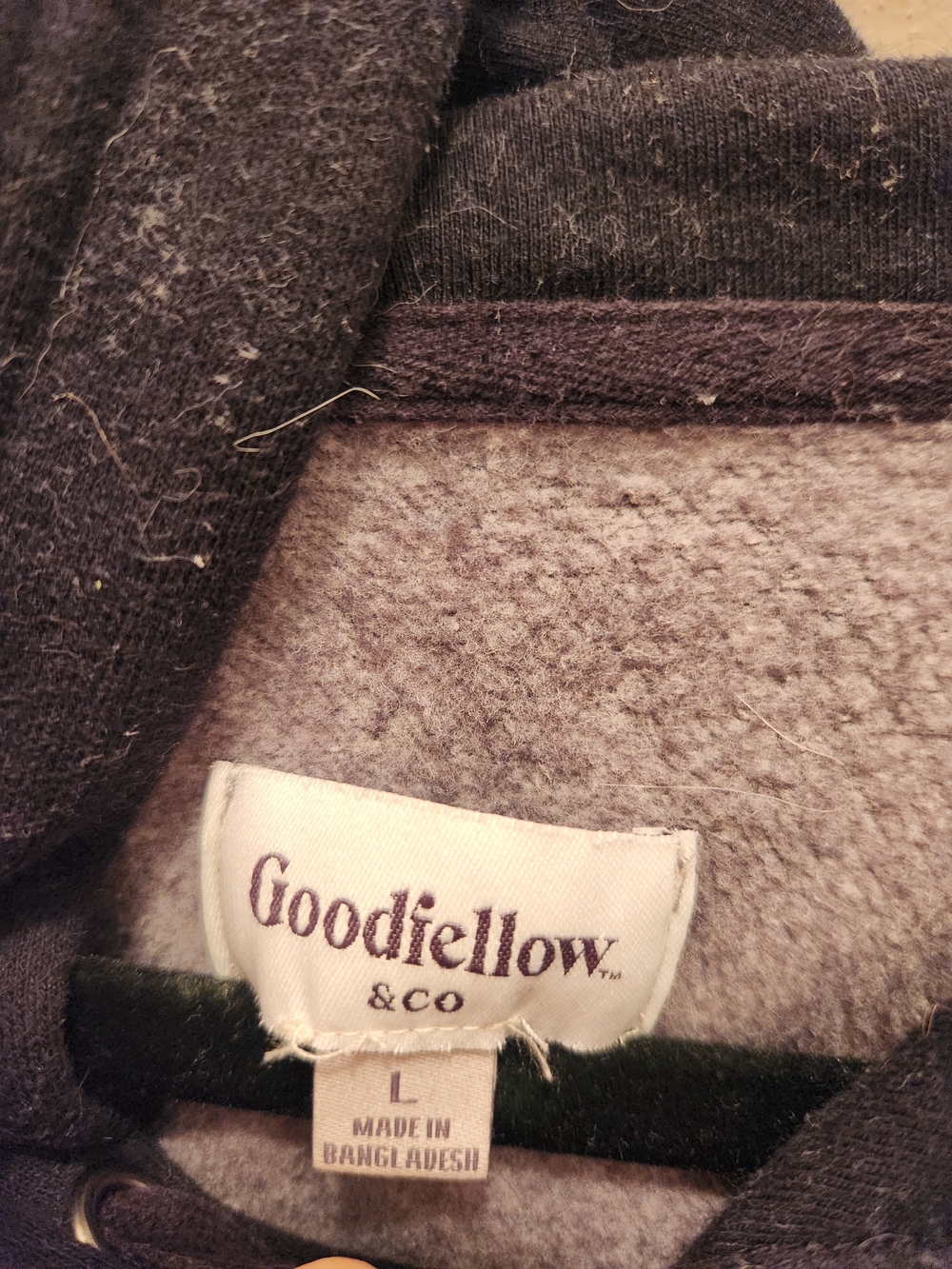 Goodfellow & Co Gray Mens Gray And Black Hoodie Size L - Picture 3 of 5